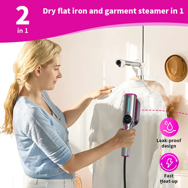  Portable Garment Steamer - Fast Heating & LED Display