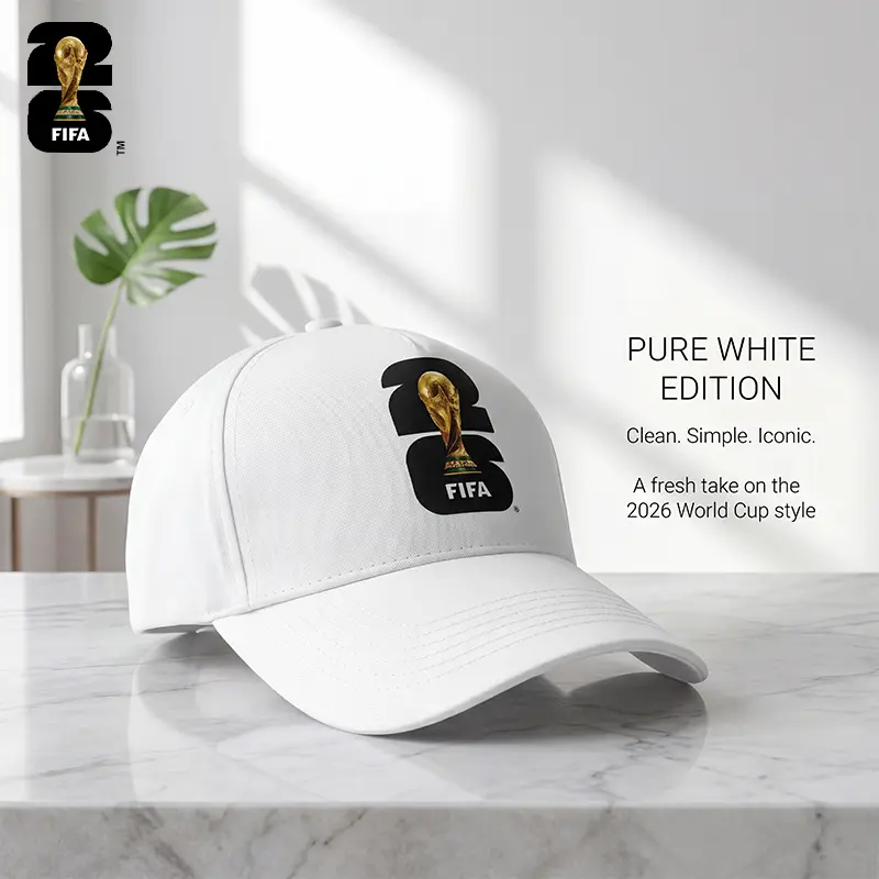 FIFA Commemorative Edition 2026 World Cup Trophy Silhouette Hat in White Green Black Collectible Fan Gear, Baseball Cap,victory cap,casual team cap