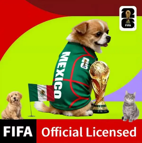 FIFA World Cup Official 2026 Licensed Luxury Pet Clothes Dog Jerseys  Cat T-shirt Comfortable Dog Apparel T Shirt Support USA/Mexico/Argentina/Brazil