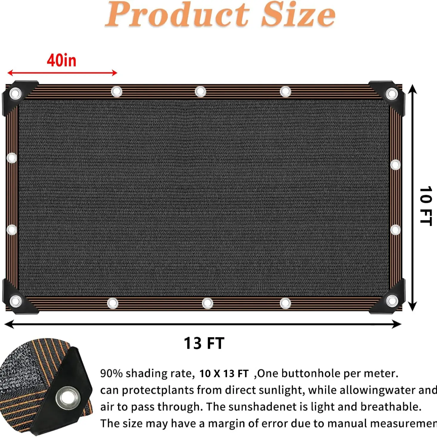 90% Blackout Sun Shade Cloth (Black) 10x13ft,UV-Resistant Shade Net.Heavy-Duty Mesh Shade Net with Reinforced Grommets,Patio, Camping, Garden, Pergola, Greenhouse Summer Essential,Privacy Screen Fence Mesh Shade Net,summervibes outdoorfun.tiktok shop deal
