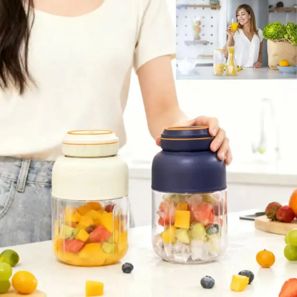 Ensure the juicer is tightened before use.]Portable Household Appliances Juicer,USB Rechargeable Juice Blender Cup,Multifunctional juicermachine ,Summer Essentials Smoothieblender