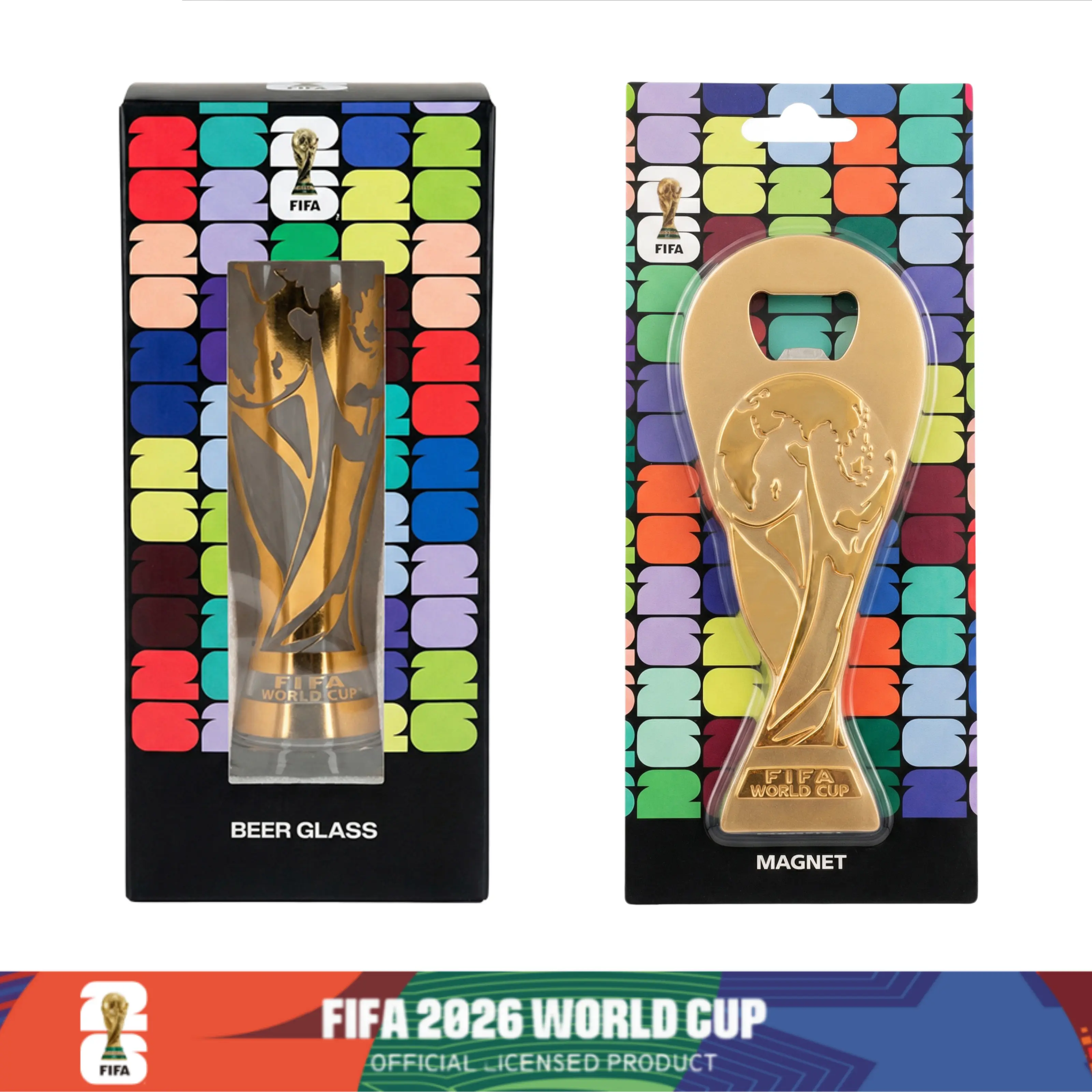 Father's Day Exclusive | 2026 FIFA World Cup Glass Set Made of premium glass with trophy-style gold trim. Suitable for gifting to boyfriends, daily home use and parties. Reusable cups with a variety of combinations to choose from,summerwins