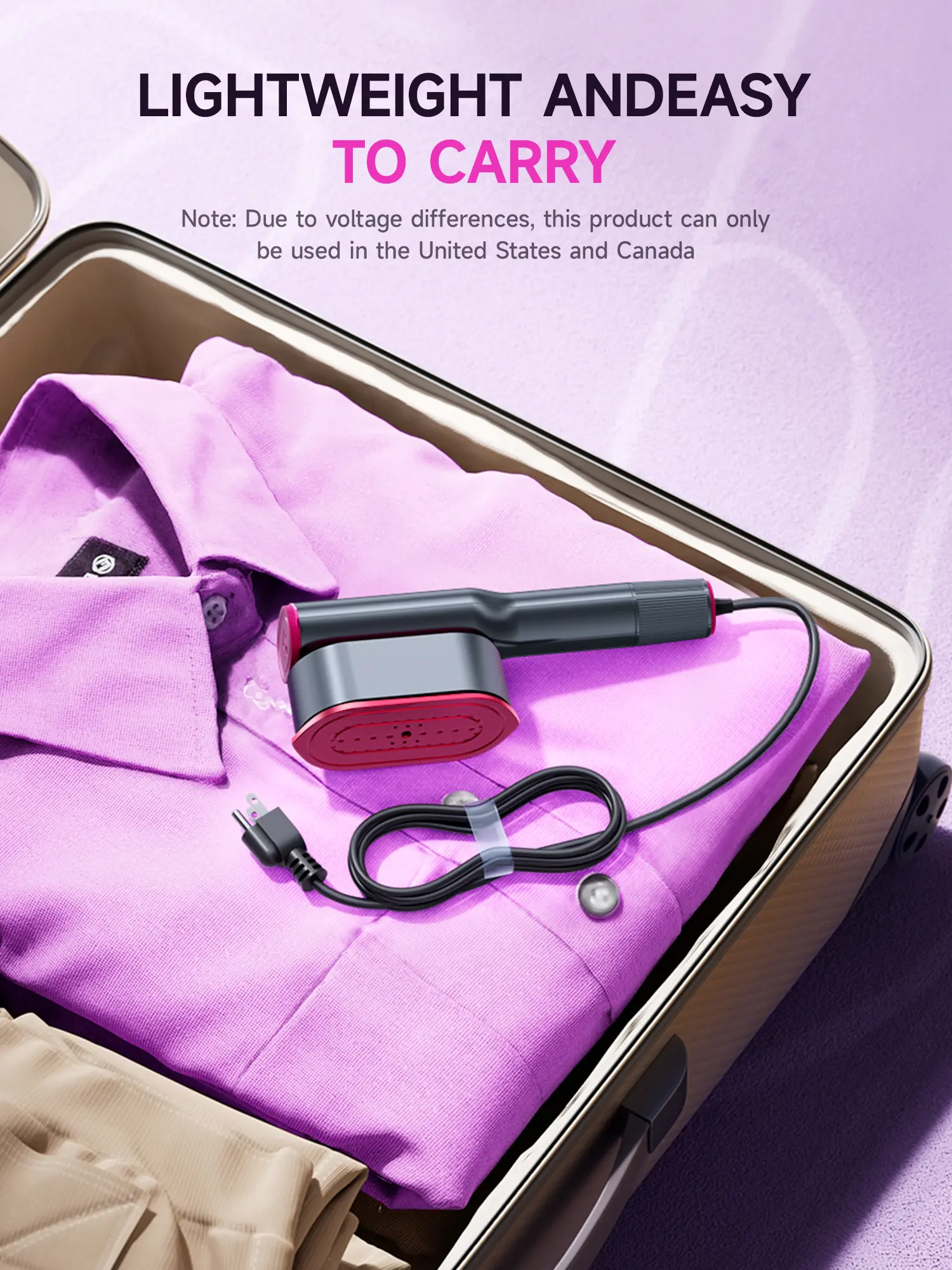  Portable Garment Steamer - Fast Heating & LED Display