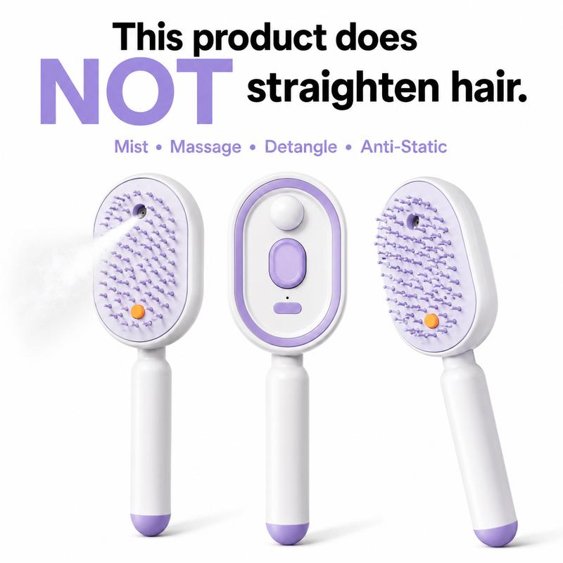 🔥ProGlide™🇬🇧 Scalp Massager Comb 💆‍♀️ – Self-Cleaning 🧼, Tangle-Free ✂️ & Frizz-Control Hair Brush with Soothing Mist Spray 💨✨ | Perfect for Dry, Brittle Hair 💧🌟