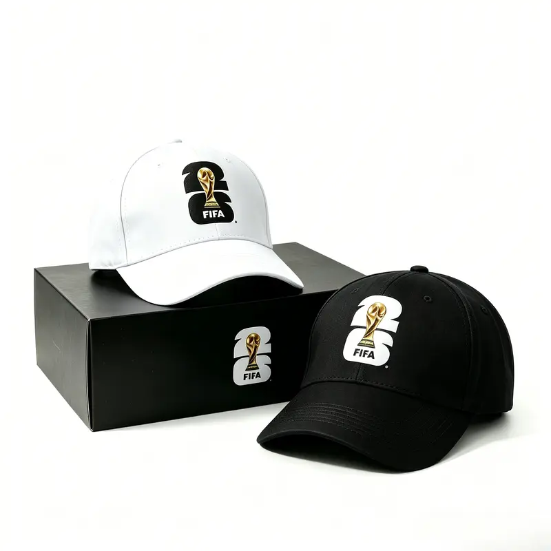 FIFA Commemorative Edition 2026 World Cup Trophy Silhouette Hat in White Green Black Collectible Fan Gear, Baseball Cap,victory cap,casual team cap