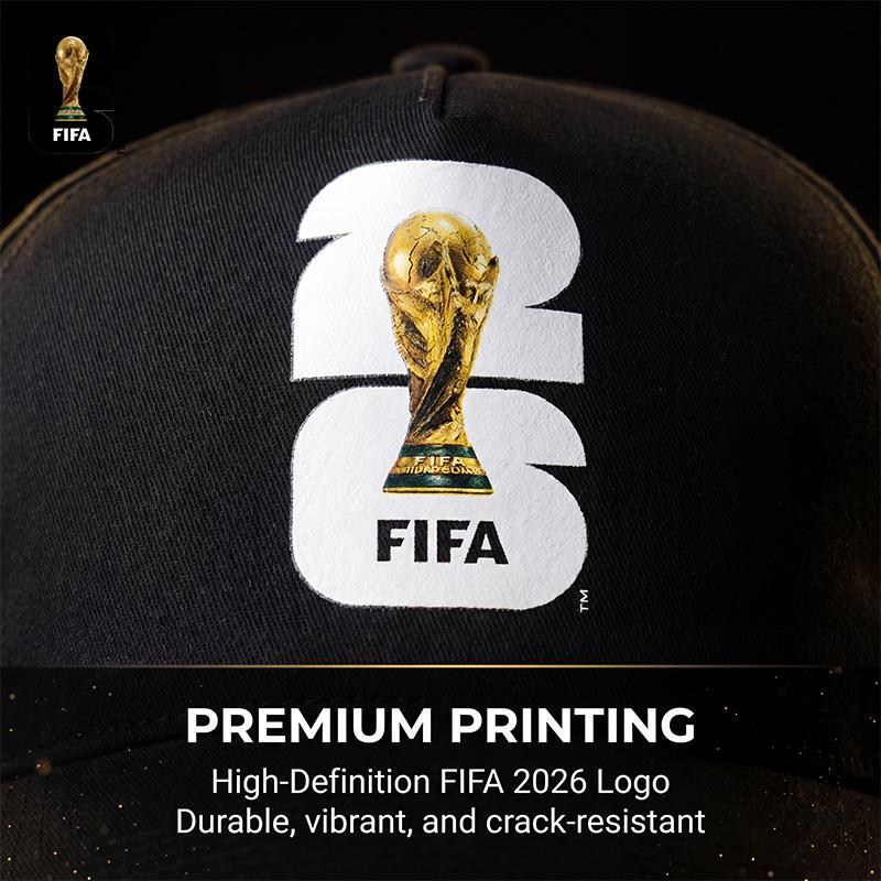 FIFA Commemorative Edition 2026 World Cup Trophy Silhouette Hat in White Green Black Collectible Fan Gear, Baseball Cap,victory cap,casual team cap
