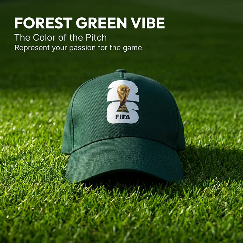 FIFA Commemorative Edition 2026 World Cup Trophy Silhouette Hat in White Green Black Collectible Fan Gear, Baseball Cap,victory cap,casual team cap