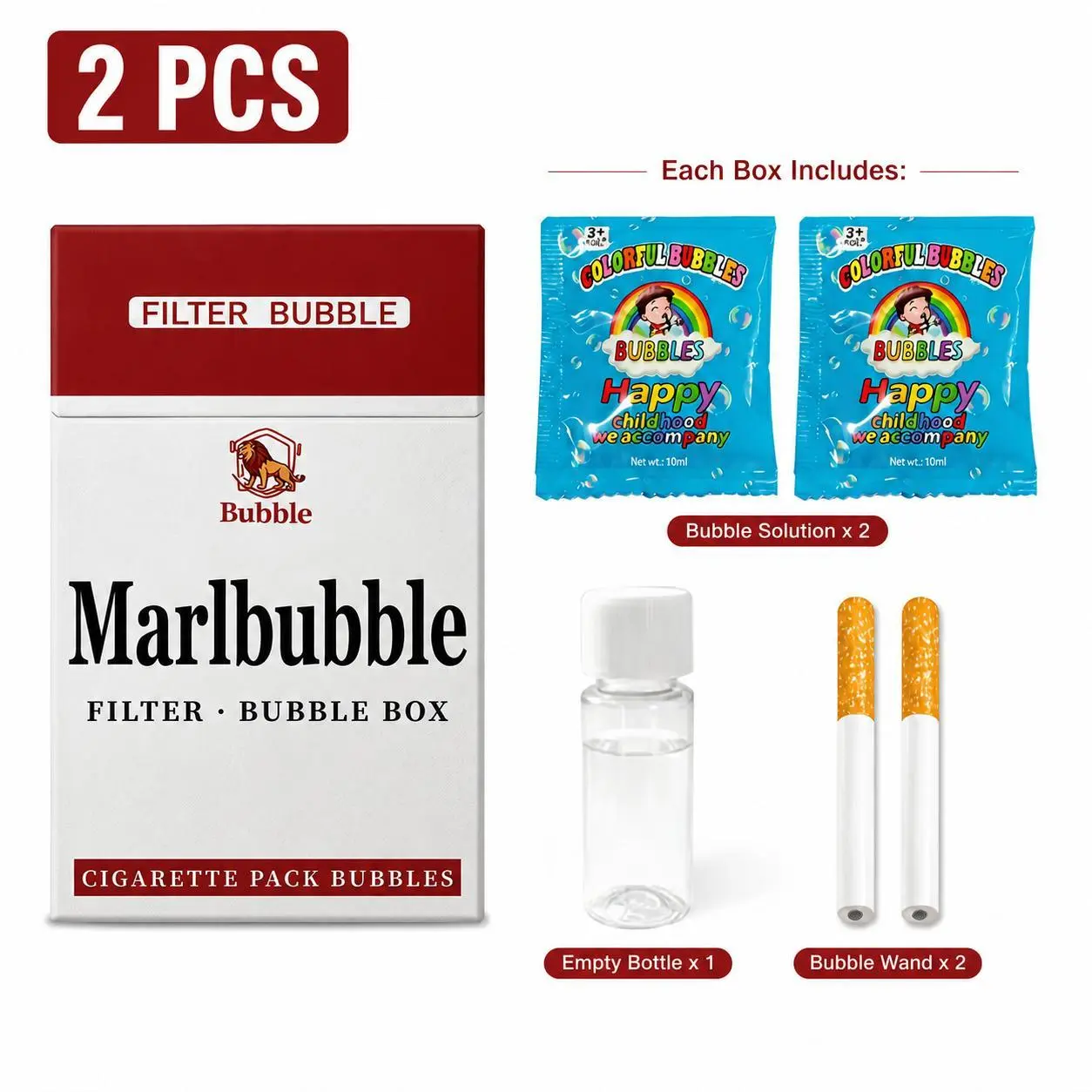 SummerVibes Bubble Cigarette Stress Relief Toy Fake Cigarette Mini Bubble Blower Bubble Sticks Relaxation Birthday Christmas Party Gift for Men Women