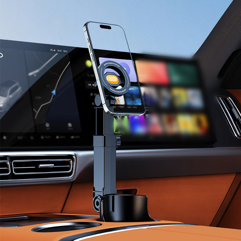 Car Cup Holder Phone Mount – 360° Adjustable, Strong N52 Magnet, One-Hand Operation, Fits All Phones, Stable Magnetic & Clamp Models for Safe Driving Gifts