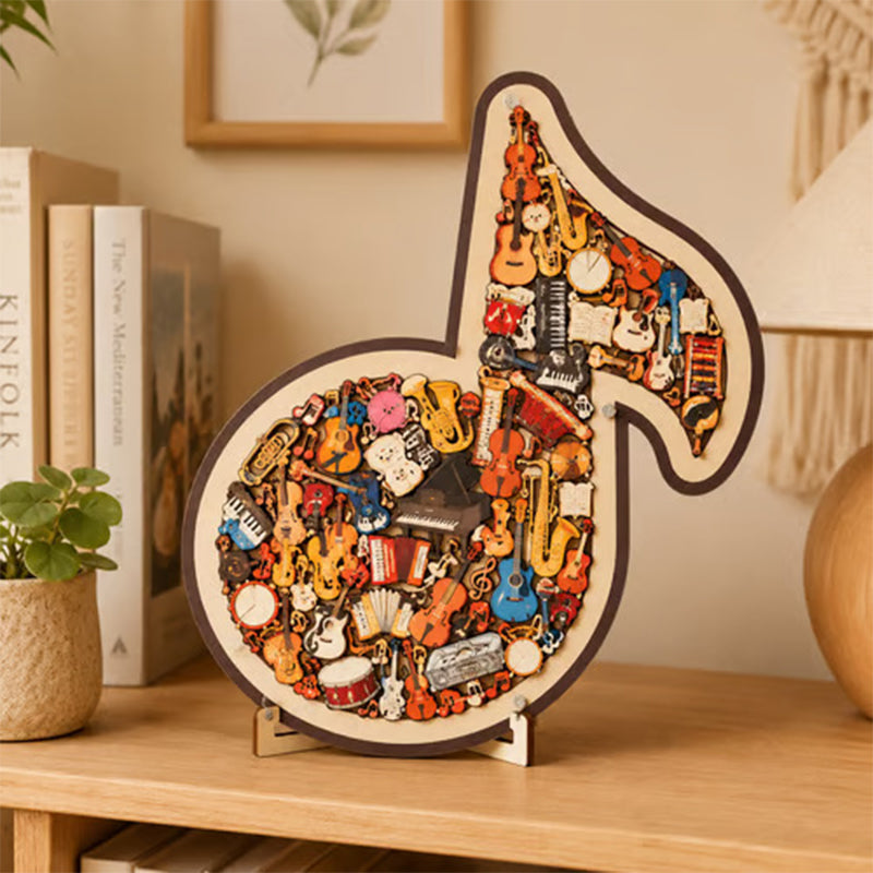 🎼⌛Limited-time offer-Wooden Musical Note Jigsaw Puzzle Gifts