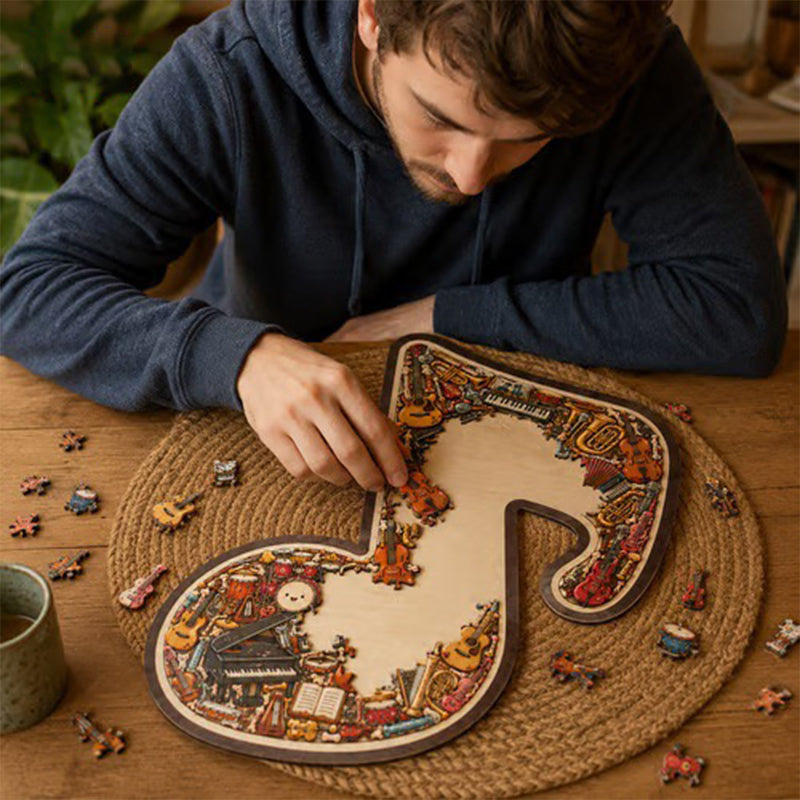 🎼⌛Limited-time offer-Wooden Musical Note Jigsaw Puzzle Gifts