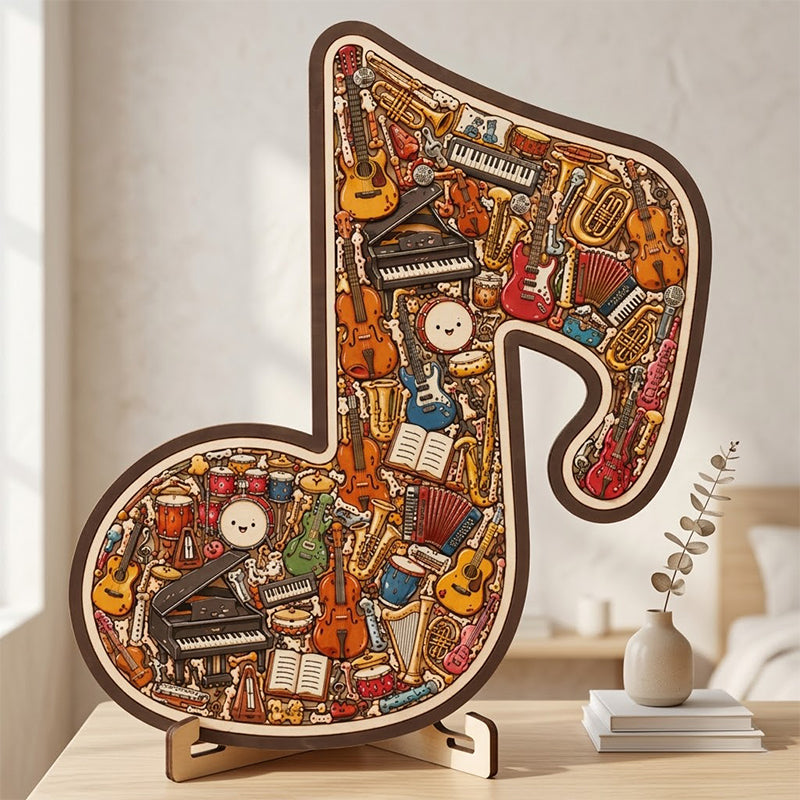 🎼⌛Limited-time offer-Wooden Musical Note Jigsaw Puzzle Gifts