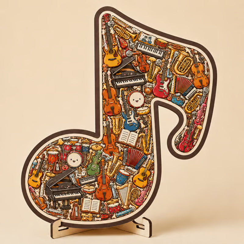 🎼⌛Limited-time offer-Wooden Musical Note Jigsaw Puzzle Gifts