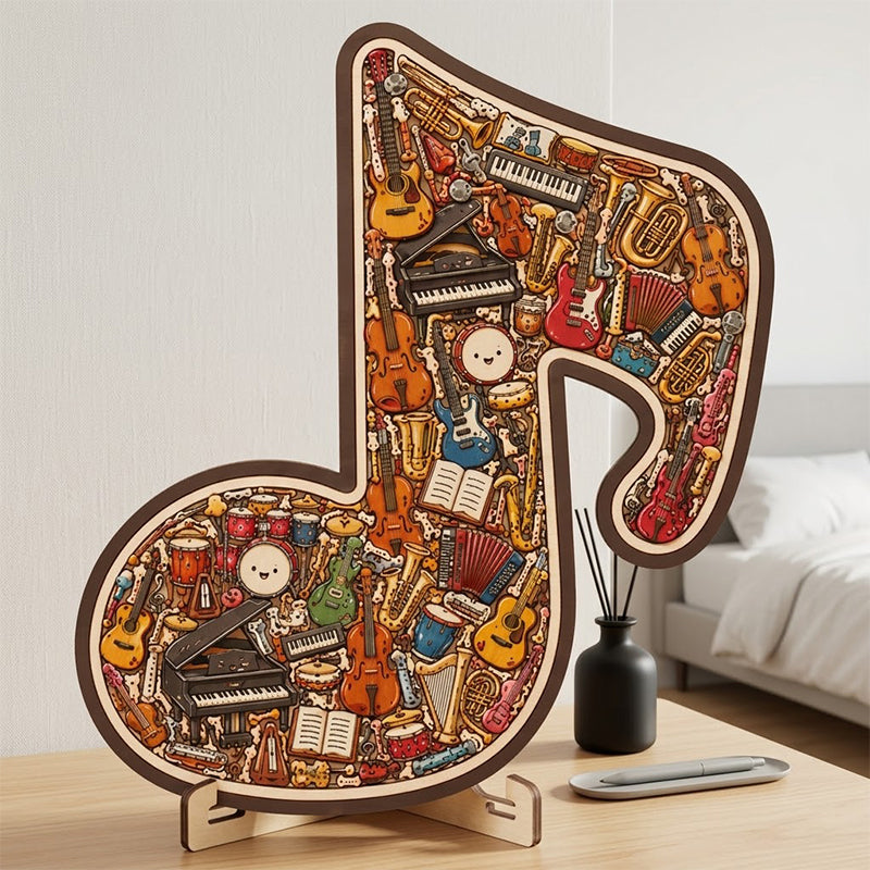 🎼⌛Limited-time offer-Wooden Musical Note Jigsaw Puzzle Gifts
