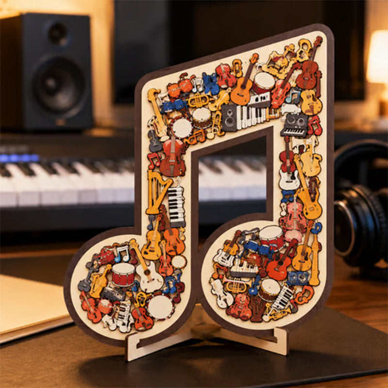🎼⌛Limited-time offer-Wooden Musical Note Jigsaw Puzzle Gifts