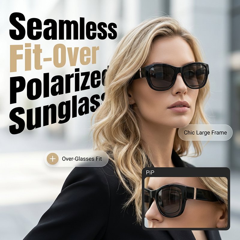 Glasses wearers: these oversized sunglasses slide right over your own glasses and make you look like a movie star—no expensive clip-ons, no fiddling with lenses!