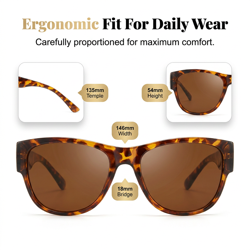 Glasses wearers: these oversized sunglasses slide right over your own glasses and make you look like a movie star—no expensive clip-ons, no fiddling with lenses!