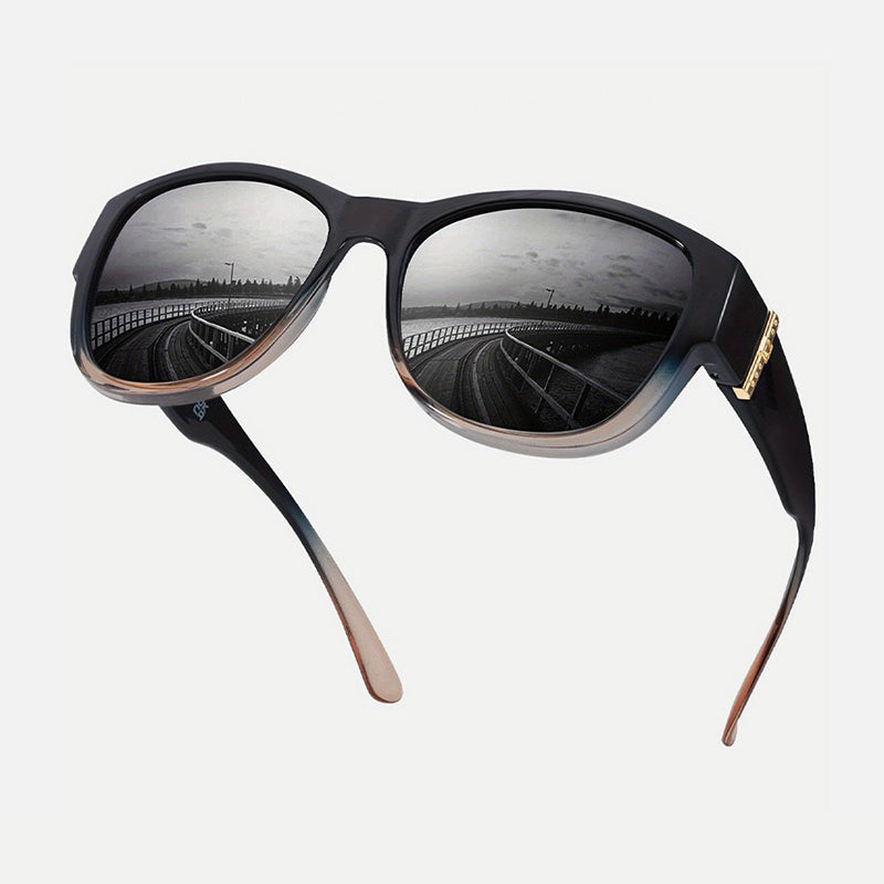 Glasses wearers: these oversized sunglasses slide right over your own glasses and make you look like a movie star—no expensive clip-ons, no fiddling with lenses!
