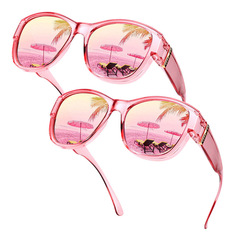 Glasses wearers: these oversized sunglasses slide right over your own glasses and make you look like a movie star—no expensive clip-ons, no fiddling with lenses!