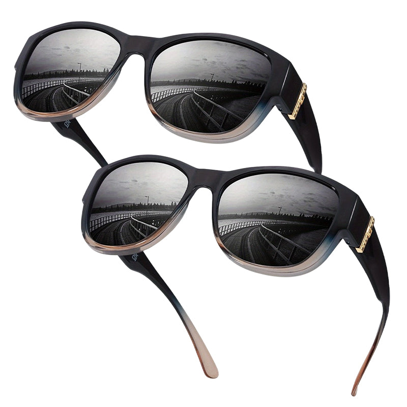 Glasses wearers: these oversized sunglasses slide right over your own glasses and make you look like a movie star—no expensive clip-ons, no fiddling with lenses!