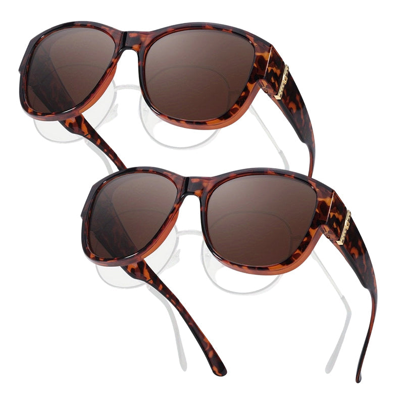 Glasses wearers: these oversized sunglasses slide right over your own glasses and make you look like a movie star—no expensive clip-ons, no fiddling with lenses!