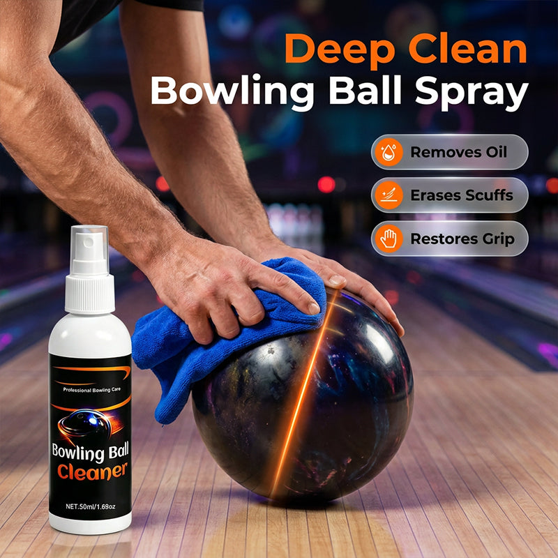 🥳2026 HOT SALE🥳💞50K+ SOLD!🎳✨Stop throwing gutter balls caused by oily residue! Pro-Grade Bowling Ball Cleaner . Includes premium towel. Keeps your ball performing like new! 