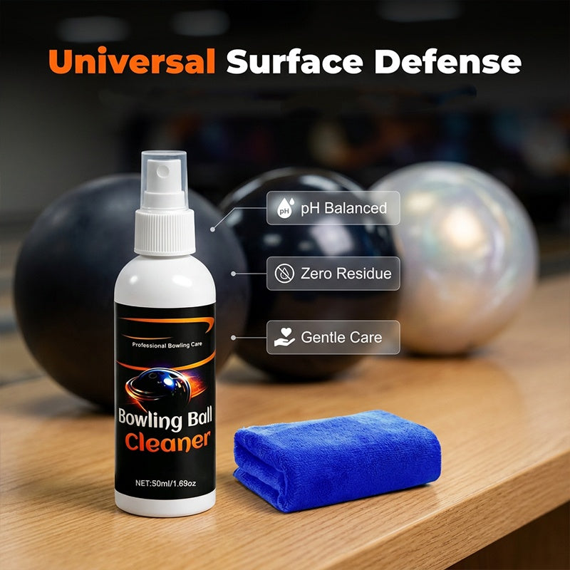 🥳2026 HOT SALE🥳💞50K+ SOLD!🎳✨Stop throwing gutter balls caused by oily residue! Pro-Grade Bowling Ball Cleaner . Includes premium towel. Keeps your ball performing like new! 