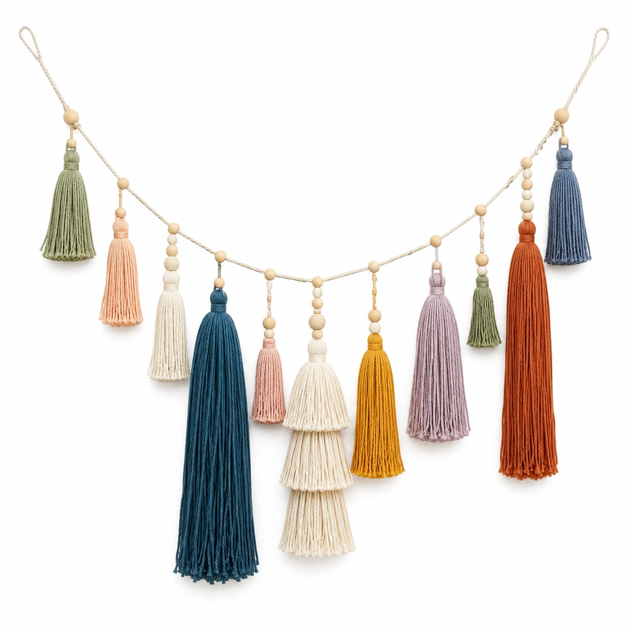 Guirnalda de Borlas Multicolor para Decoración Bohemia-Meubl Ora