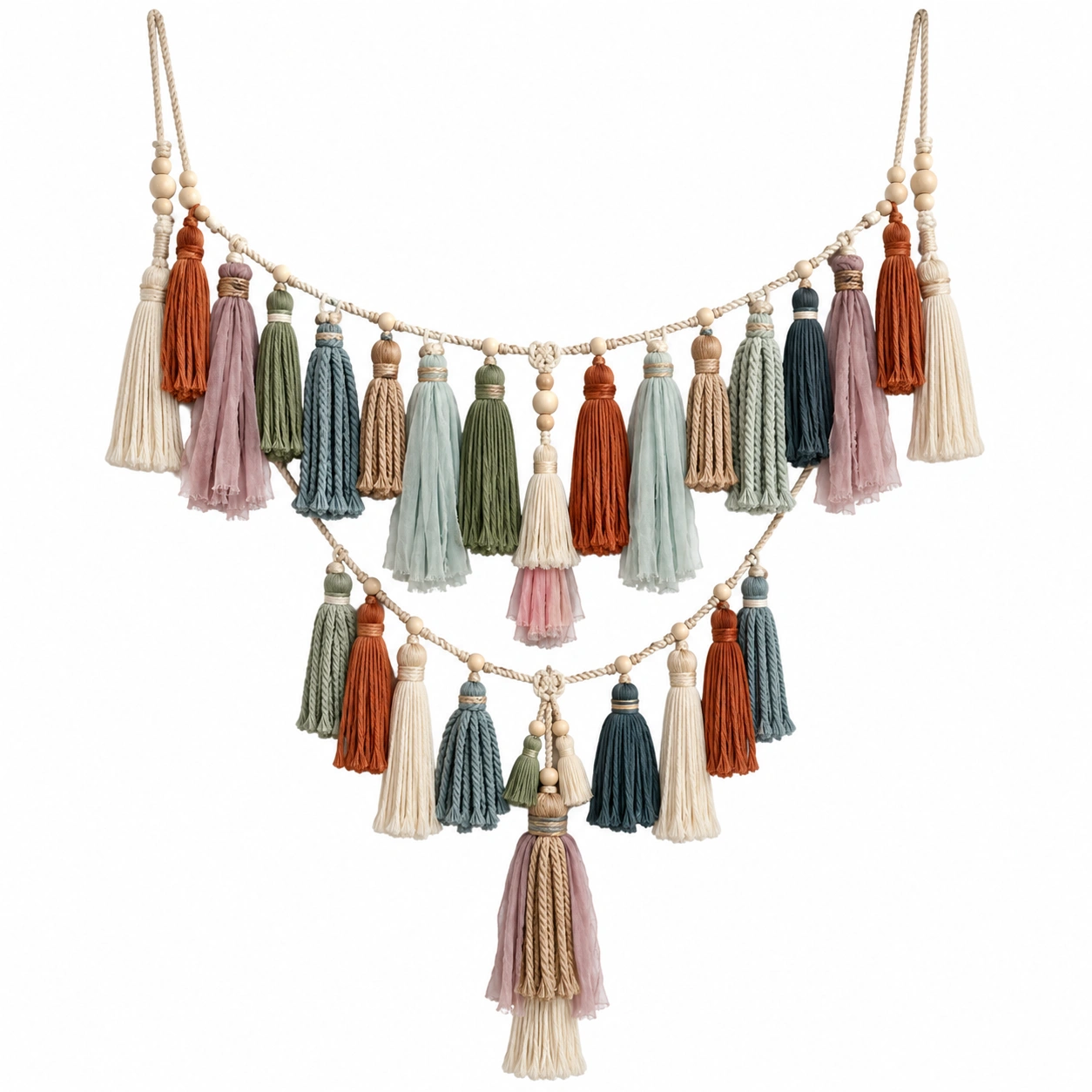 Guirnalda de Borlas Decorativa Bohemia Multicolor-Meubl Ora