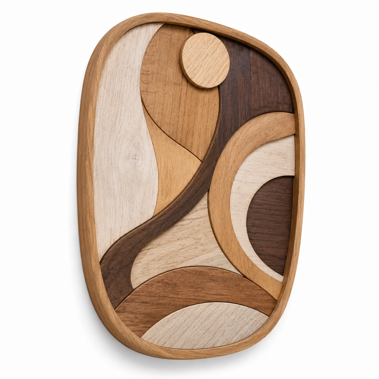 Decoración de Pared Abstracta de Madera en Tonos Naturales-Meubl Ora