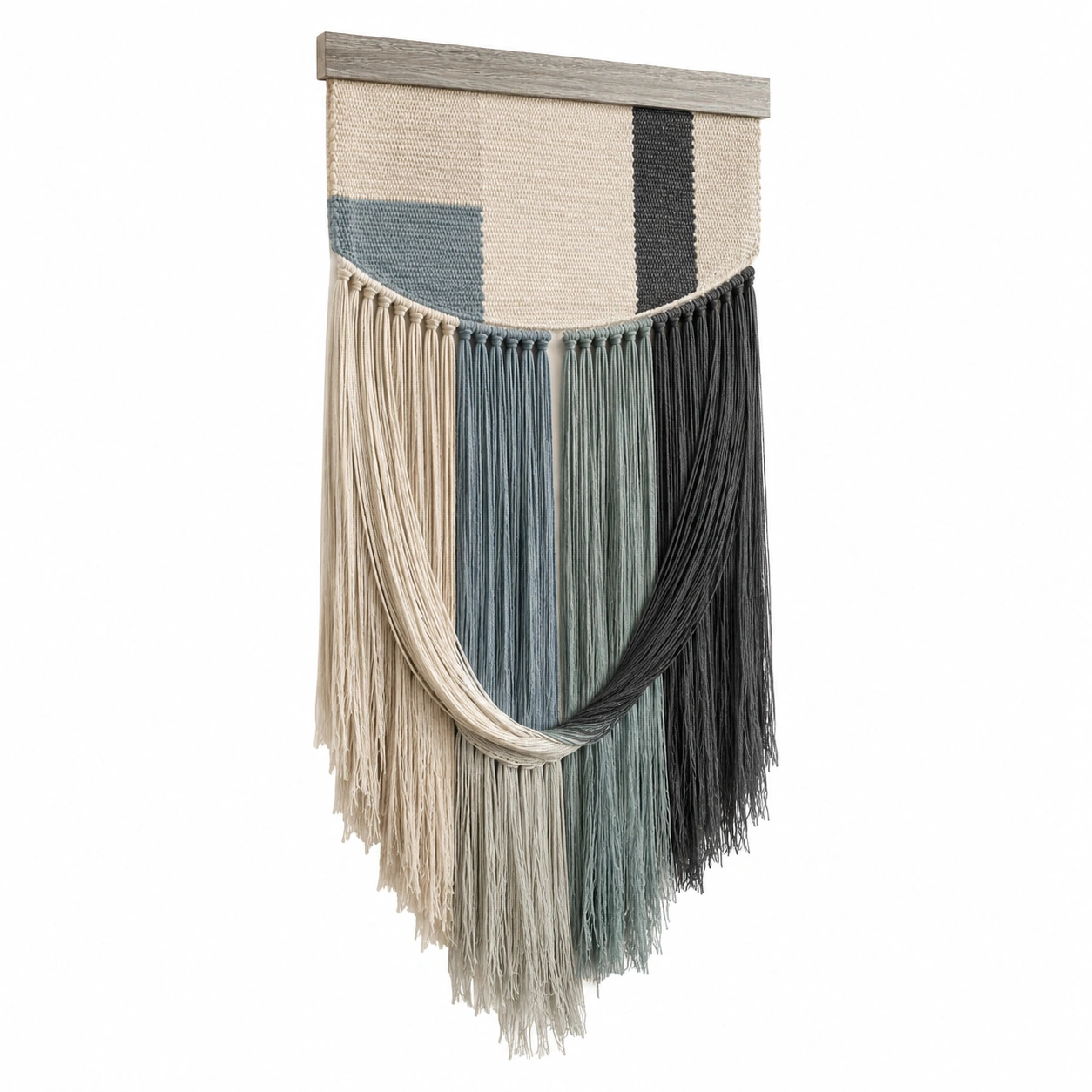Tapiz de Pared Bohemio Hecho a Mano Beige, Azul, Gris y Negro-Meubl Ora