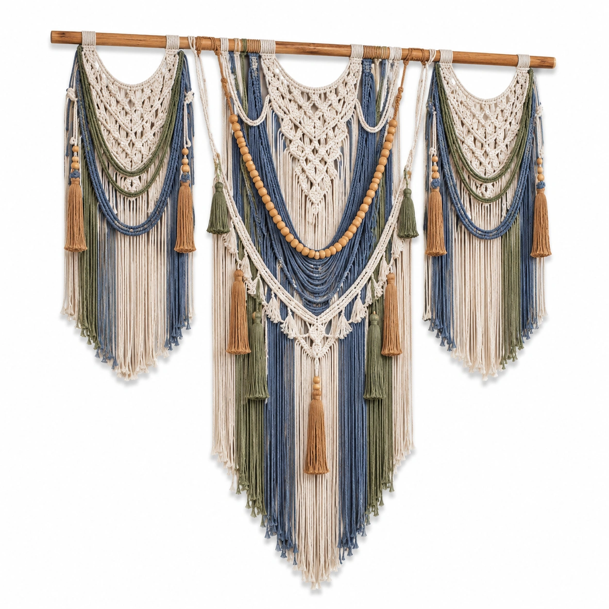 Tapiz de Macramé Colgante de Pared Multicolor Hecho a Mano-Meubl Ora