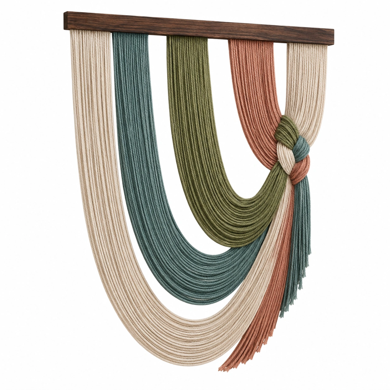 Tapiz de pared bohemio multicolor con nudo central 100x70 cm-Meubl Ora