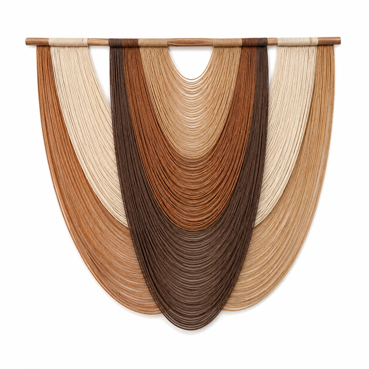 Tapiz de Pared Artesanal en Tonos Marrón y Beige-Meubl Ora
