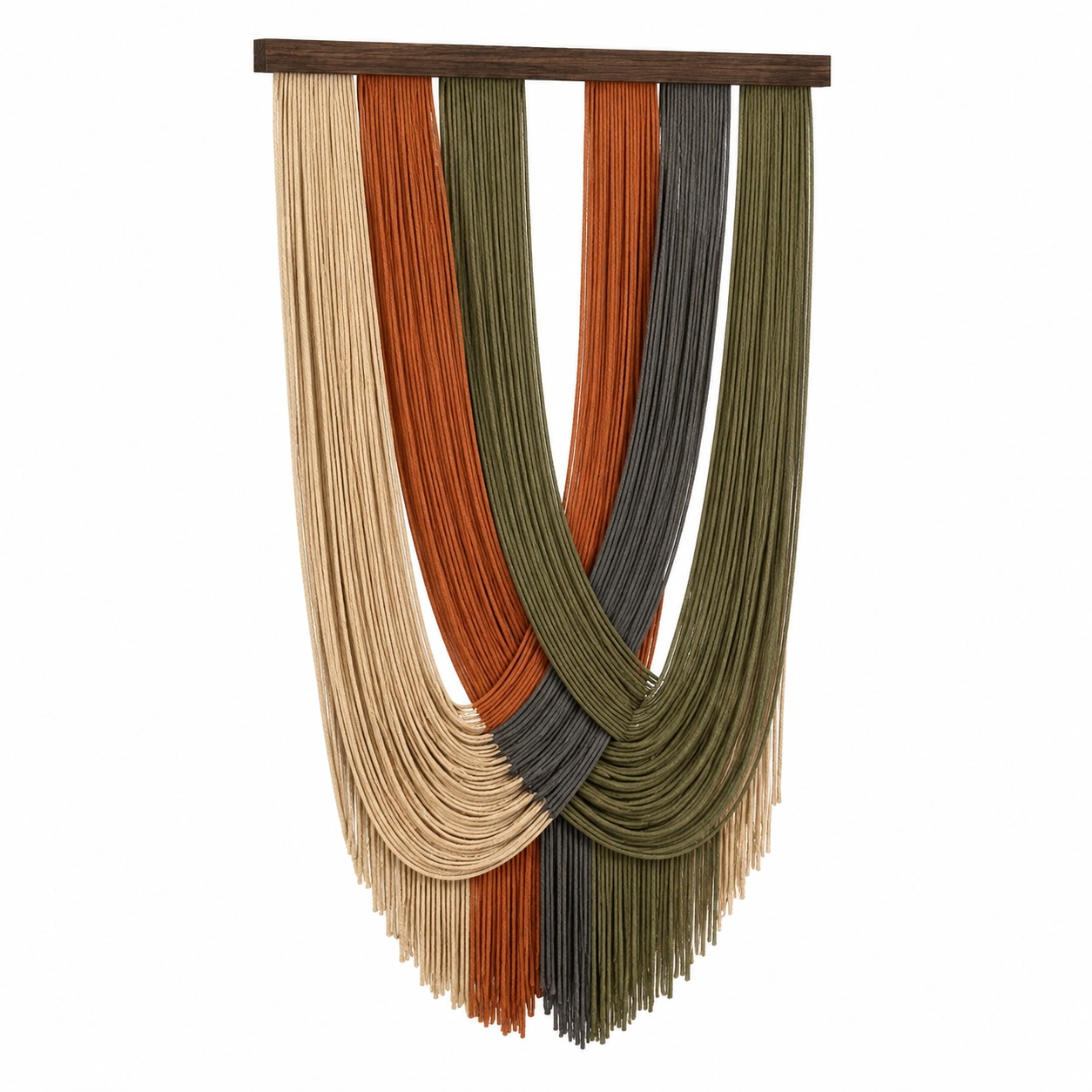 Tapiz de Pared Bohemio Multicolor con Barra de Madera-Meubl Ora
