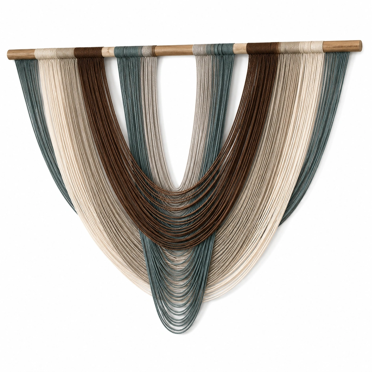 Colgante de Pared Bohemio en Macramé Crema, Marrón y Verde-Meubl Ora