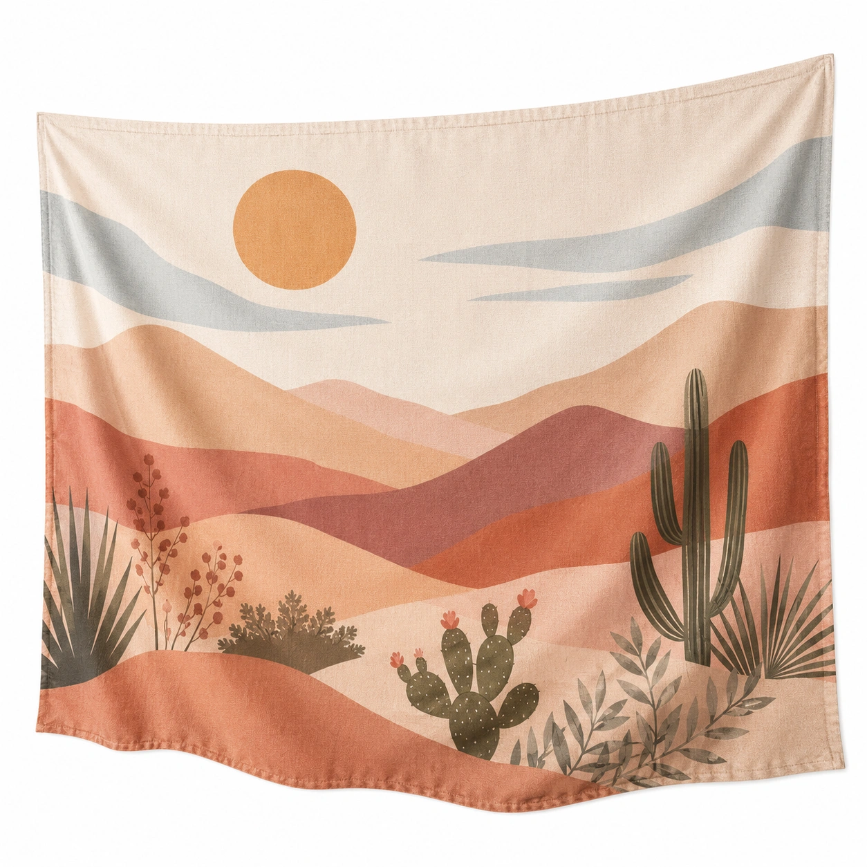 Tapiz de Paisaje Desértico Bohemio 150x130cm-RALMOVIEL