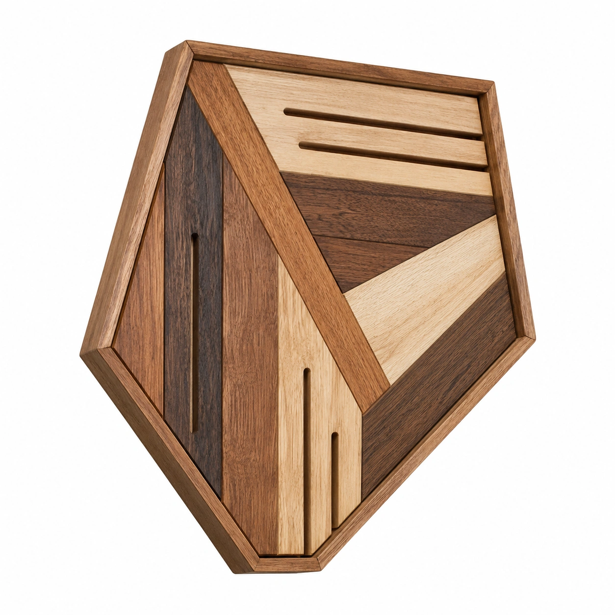 Panel Decorativo de Pared con Diseño Geométrico en Madera Multicolor-RALMOVIEL