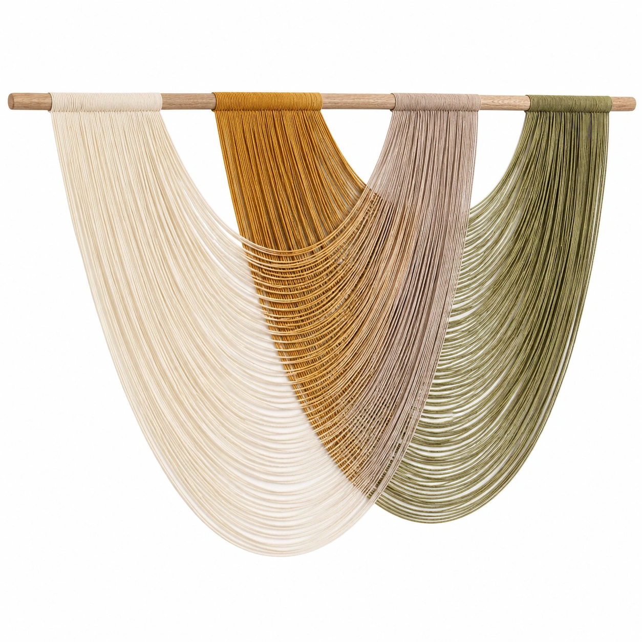 Cortina Decorativa de Hilos Beige Mostaza Verde 100x150cm-RALMOVIEL