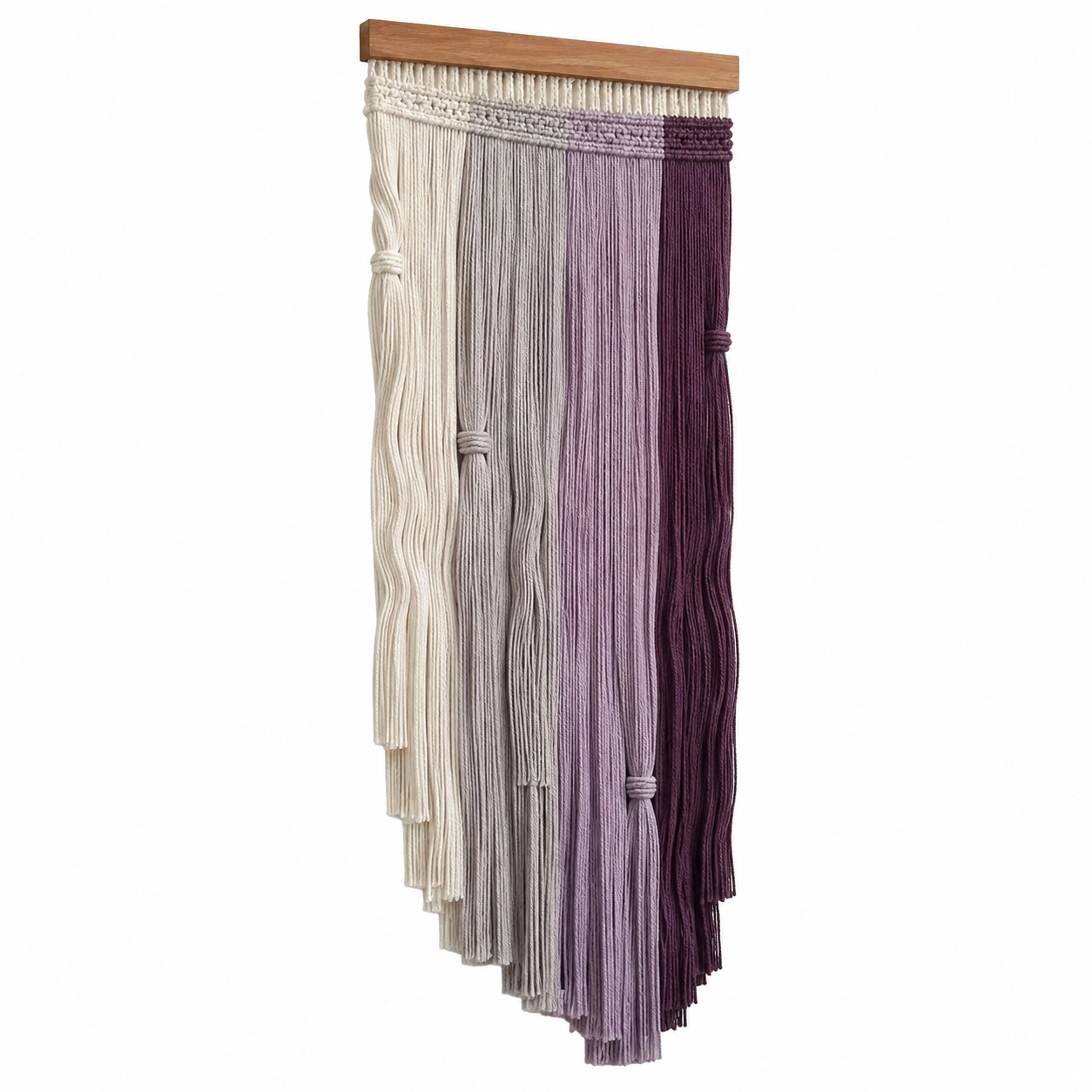 Decoración de Pared Bohemia Macramé en Crema, Gris, Lavanda y Morado-RALMOVIEL