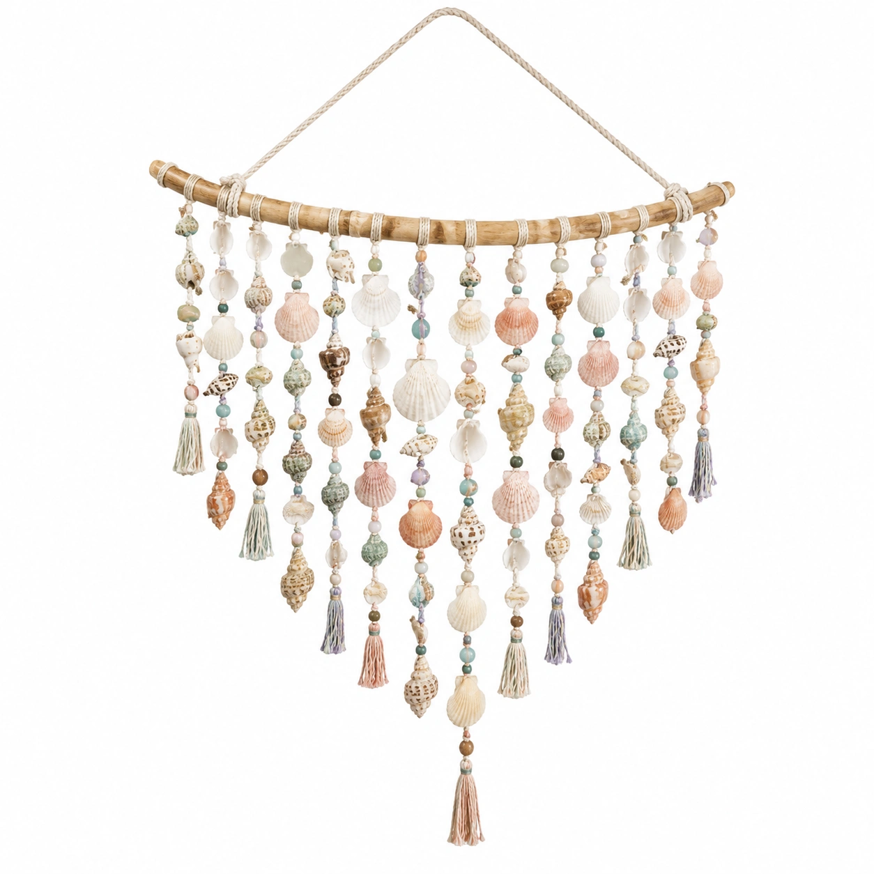 Colgante Decorativo de Conchas Marinas Multicolor 50x60cm-Livzina