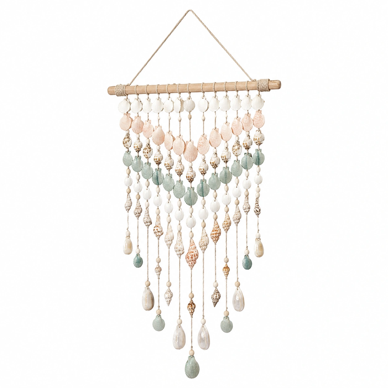 Colgante Decorativo de Conchas Naturales Multicolor 70x90cm-Livzina