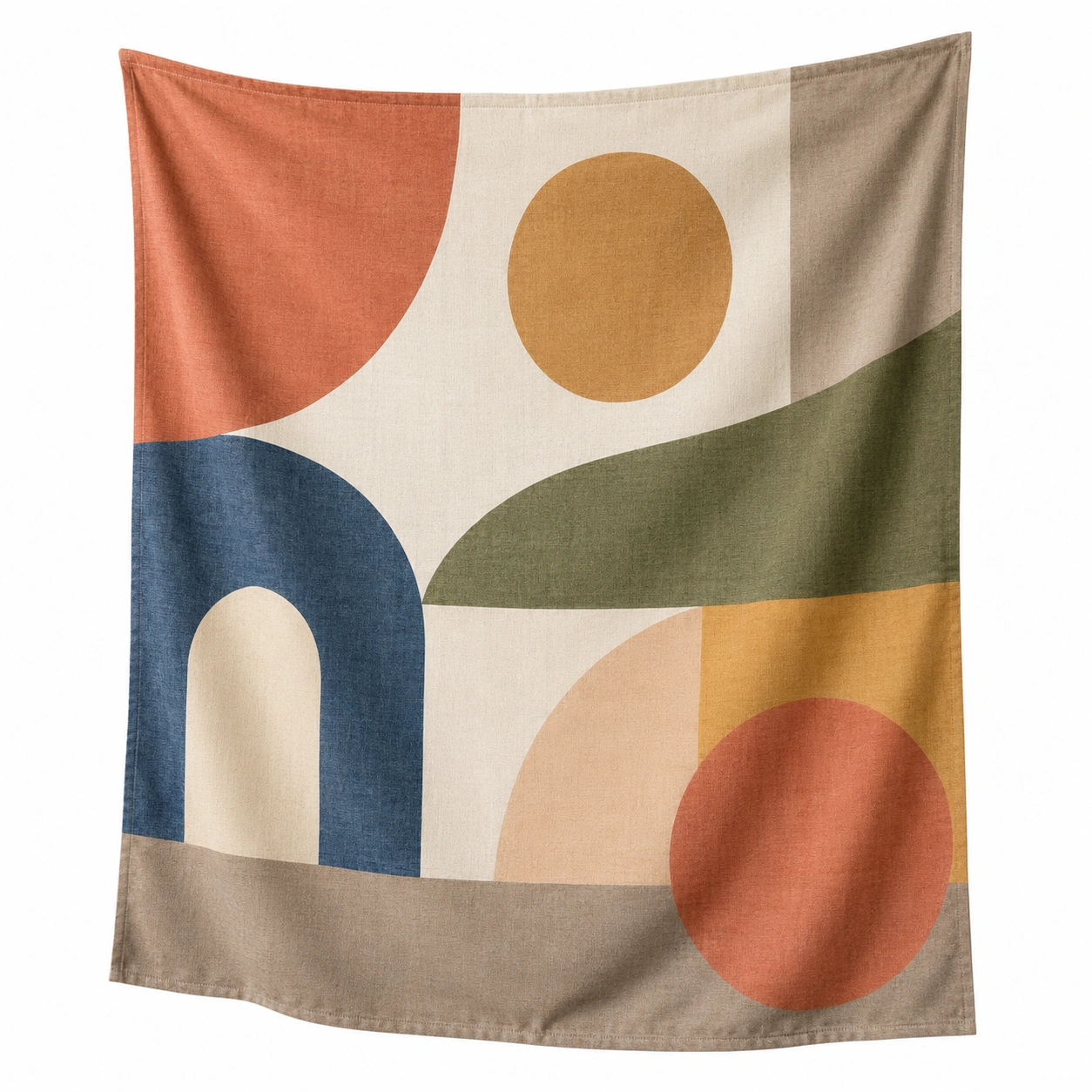 Tapiz de Pared Geométrico Multicolor 150x130cm-Livzina