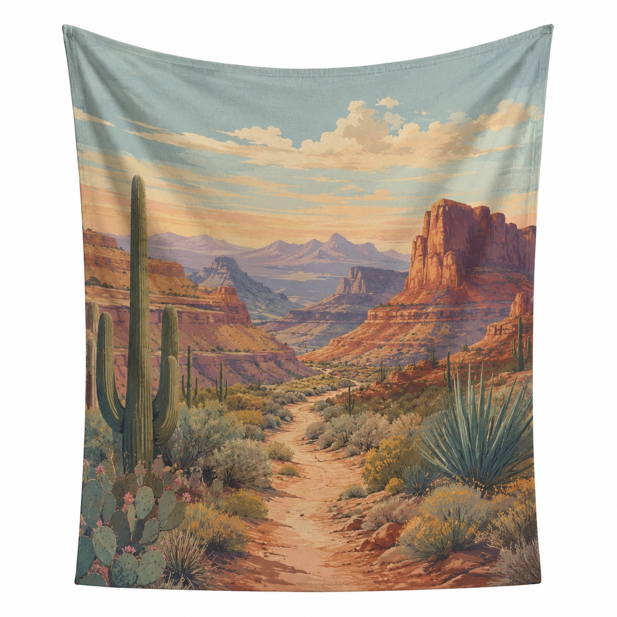 Tapiz Decorativo Paisaje Desértico Impreso 150x130cm-Livzina