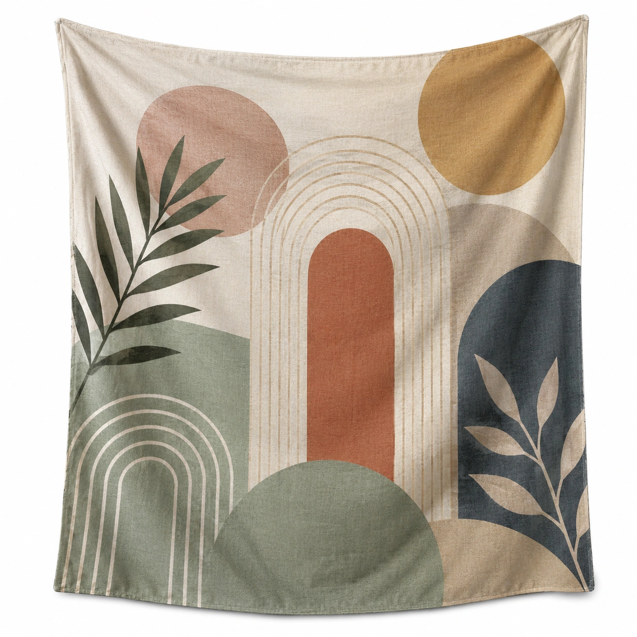 Tapiz Decorativo Bohemio Abstracto con Diseño Geométrico Grande-Livzina