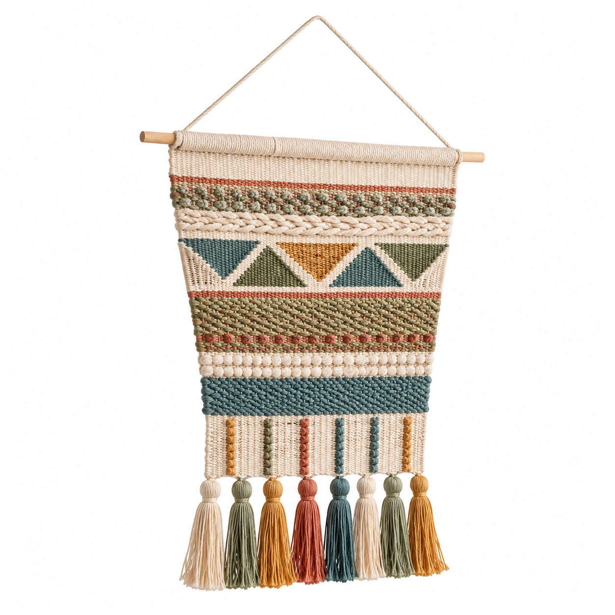 Tapiz Decorativo Bohemio Multicolor con Borlas-Livzina