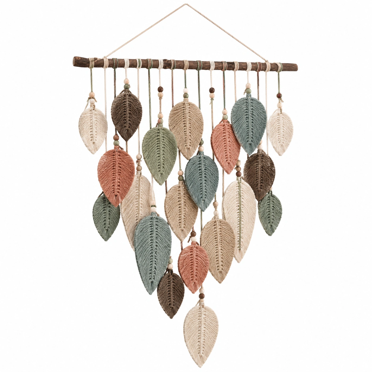 Decoración de Pared con Hojas de Macramé Multicolor-Livzina