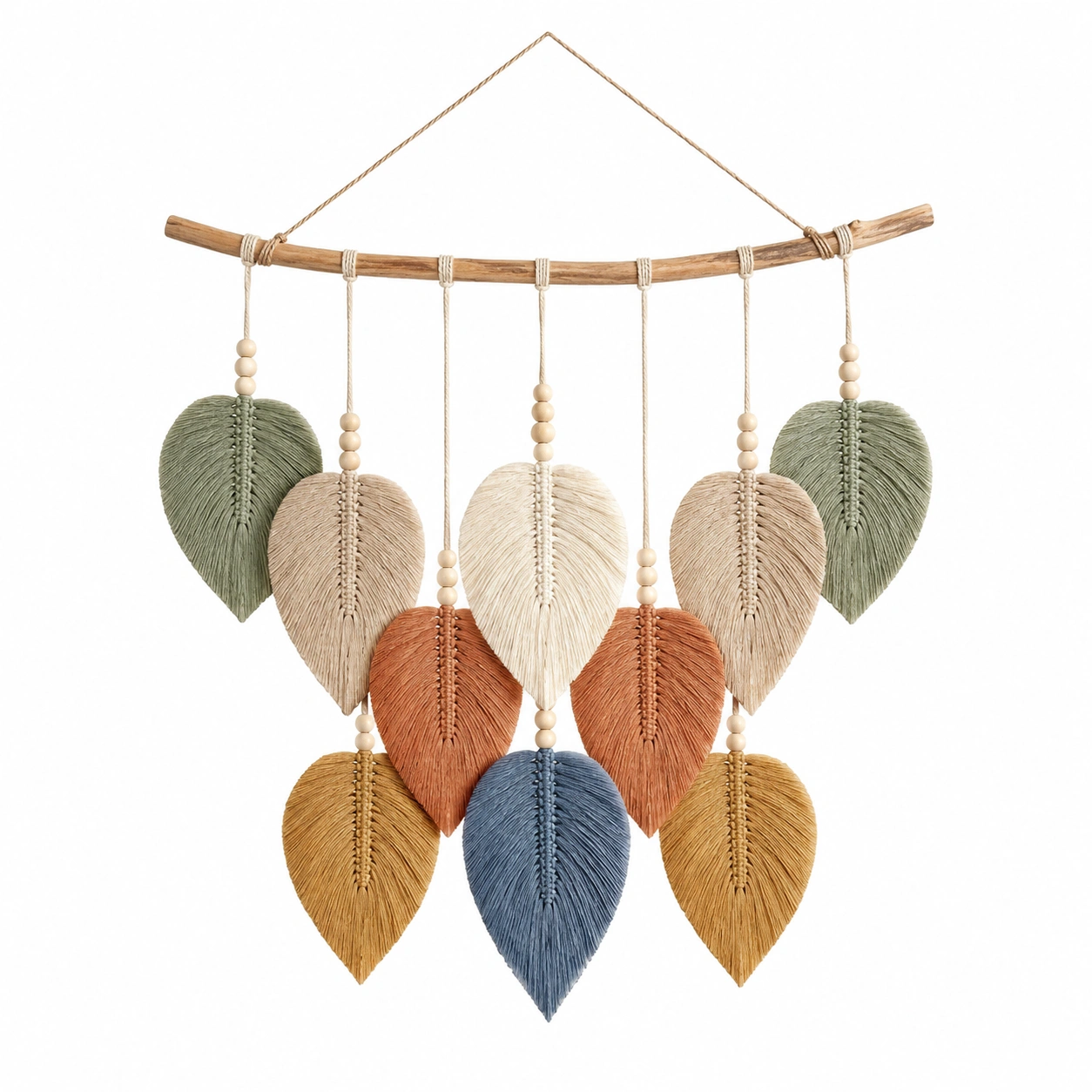 Decoración de Pared con Hojas de Macramé Multicolor-Livzina
