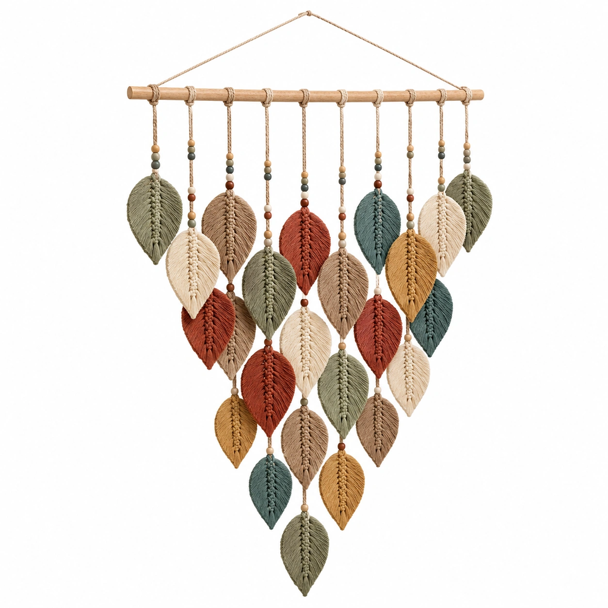 Tapiz Decorativo de Pared con Hojas de Macramé Multicolor 70x100 cm-Livzina