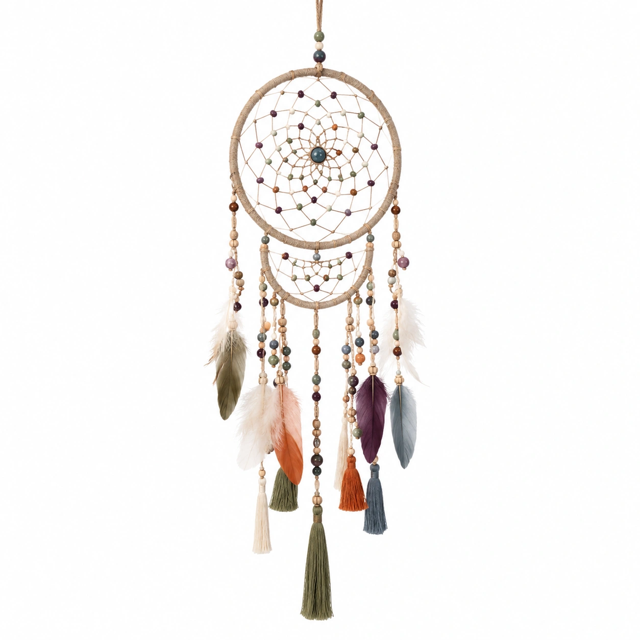 Atrapasueños Decorativo Multicolor con Plumas Artesanales-Livzina